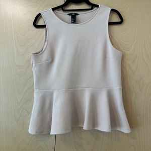 H&M blush pink textured peplum top